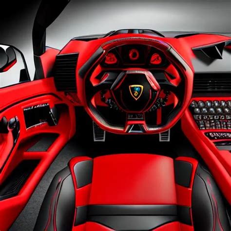 Highly detailed Lamborghini, black interior, red sec...