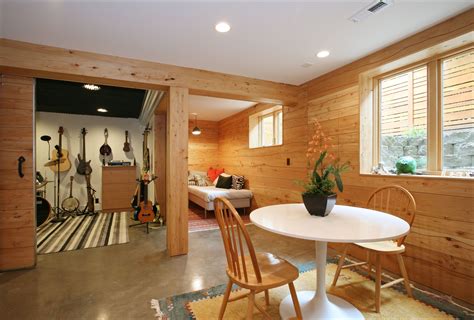 Unfinished Basement Wall Ideas | ... Unfinished Oak Wood Wall Panels Decor In Smart Country Styl ...