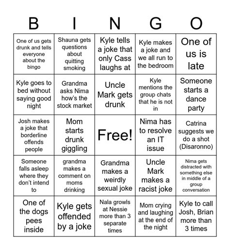 Whole ham jam Xmas bingo Card