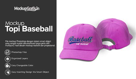 Mockup Topi Baseball Custom #01 Gratis