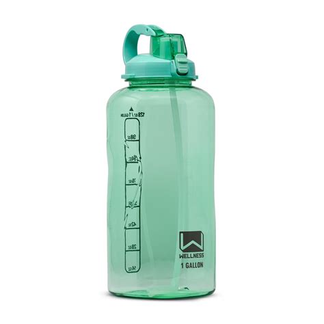 Wellness 128oz Sports Water Bottle Green with Straw - Walmart.com - Walmart.com