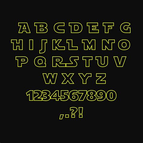 STAR WARS FONT svg Star Wars Alphabet svg Star Wars letters | Etsy