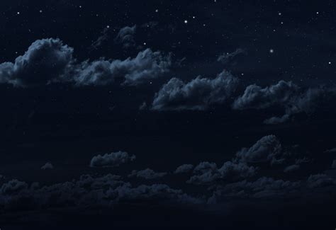 Night Sky With Clouds And Stars