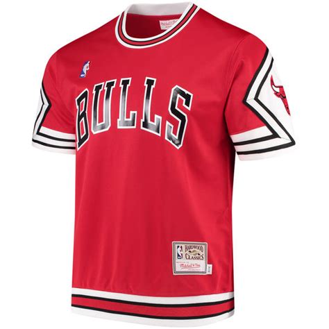 Michael Jordan Bulls Mitchell Ness Shooting Shirt | SportFits.com