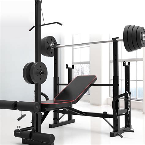 Fitplus Heavy Duty Multifunction All-in-One Adjustable Weight Bench with Pulldown Home Gym