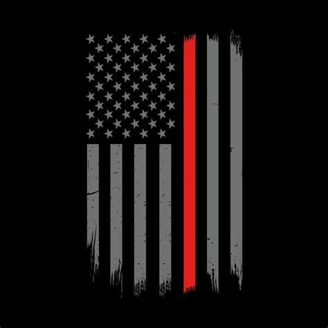 Premium Vector | Vector american flag thin red line flag with ...