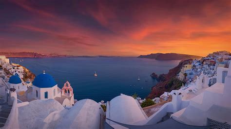 Santorini Sunset Wallpaper