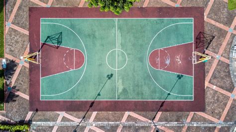 Download Open Basketball Court Aerial View Wallpaper | Wallpapers.com