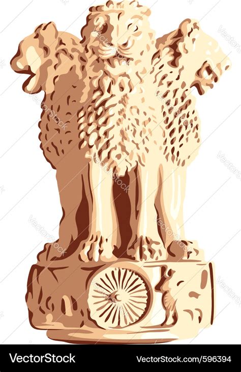 Indian lions emblem of ashoka Royalty Free Vector Image