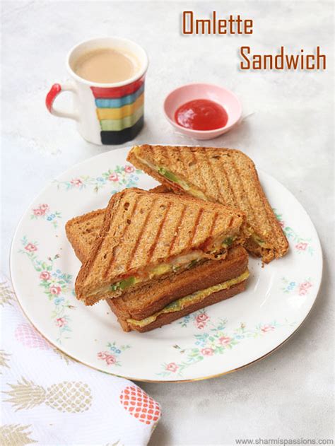 Egg Omelette Sandwich Recipe - Sharmis Passions