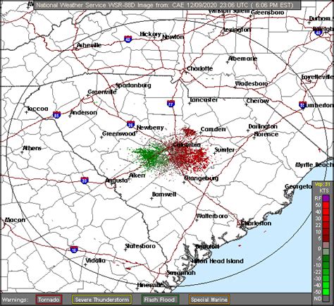 National Weather Service radar from Columbia, SC