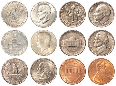 Pictures: us coins | USA coins isolated on white background — Stock Photo © asafeliason #23940797