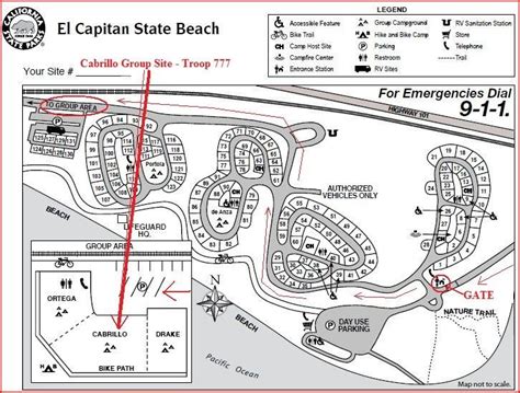 El Capitan State Beach Campground Map | Beach Map