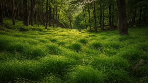 Background Rerumputan Membuat Seluruh Hutan Terlihat Sangat Hijau, Rumput Hijau Kanada, Foto ...