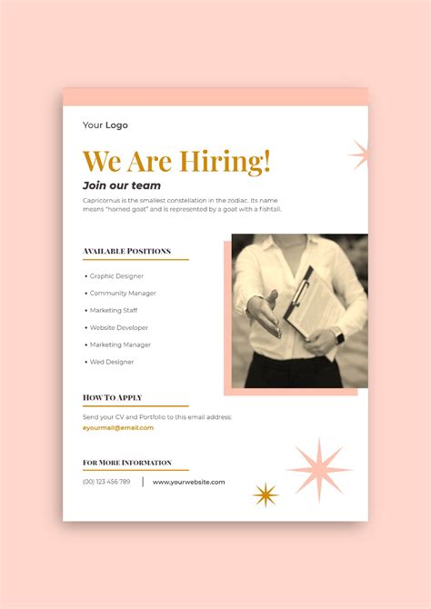 Personalize this Minimalist Modern Hiring Join Our Team Flyer layout online