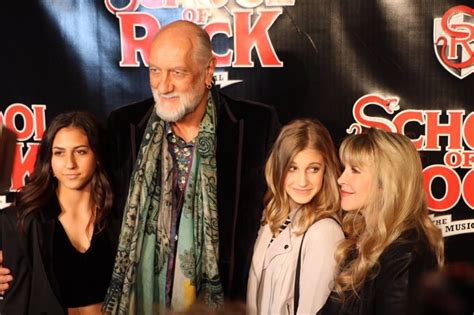 Mick Fleetwood and his twin daughters with Stevie at the 'School of Rock' opening night ...