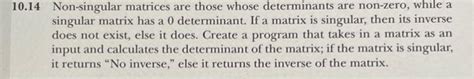 Solved .14 Non-singular matrices are those whose | Chegg.com