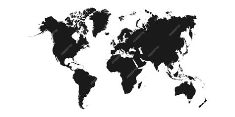 Premium Vector | World map on white background World map template with continents North and ...