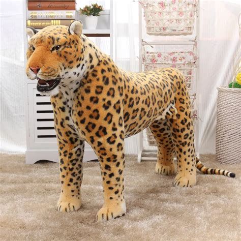 steel&plush fabric simuluation leopard large 110x75cm plush leopard toy prop,home garden ...