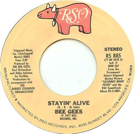 Bee Gees – Stayin' Alive – Vinyl (Pitman Pressing, 7", 45 RPM + 2 more ...