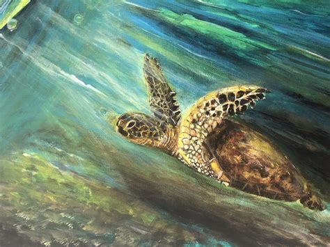 Breakthrough Sea Turtle Art | Art by Dawn Harrell