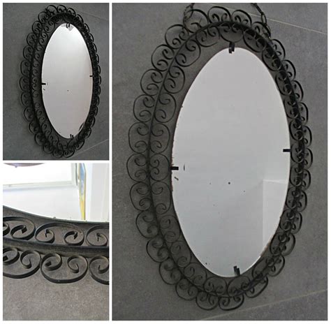 Vintage Mirror Black Steel Lace Framed Mirror 70s Mirror - Etsy