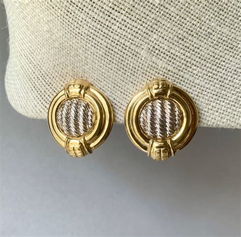 Vintage Givenchy Logo Earrings Chunky Clip on Earrings Gold - Etsy