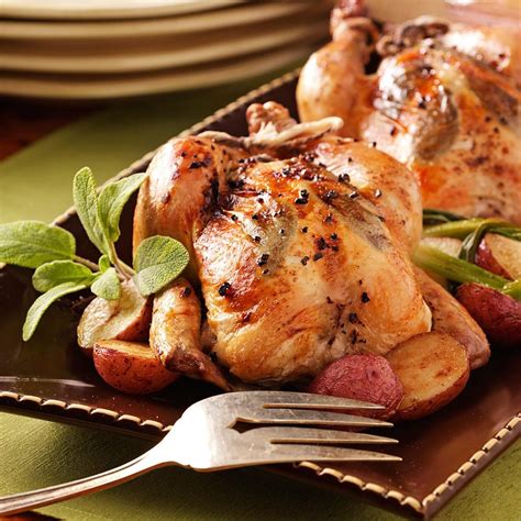 Herb-Stuffed Roasted Cornish Hens Recipe | Taste of Home