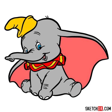 How to draw Dumbo the elephant - Step by step drawing tutorials | Dumbo ...