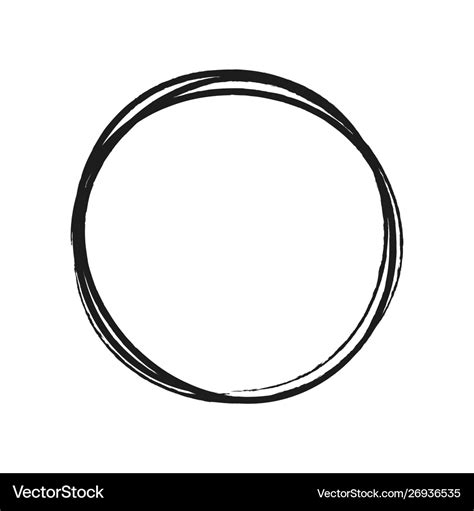 Hand drawn circle line sketch set circular Vector Image