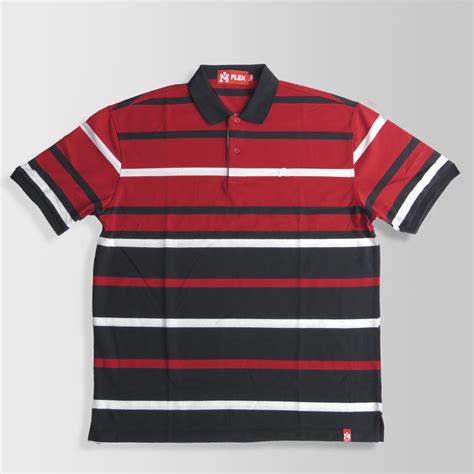 Red, Black, & White Stripes Polo Shirt – M4 by Yadi