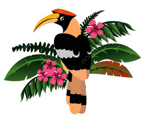 Hornbill Clipart Transparent Background, Co Colorful Friendly Great Hornbill Icon, Vector, Beak ...