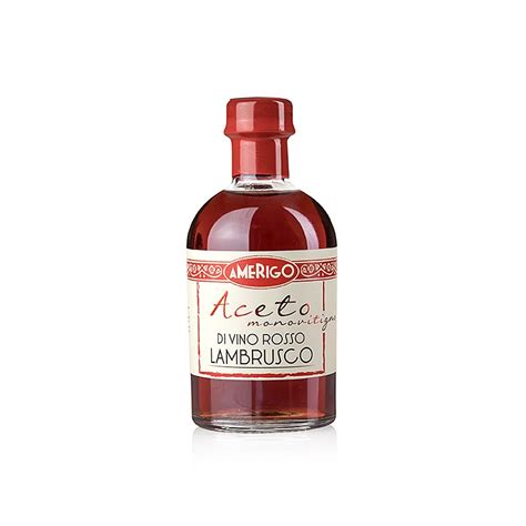 Aceto di Vino Rosso Lambrusco, red wine vinegar, Amerigo, 250 ml, bottle