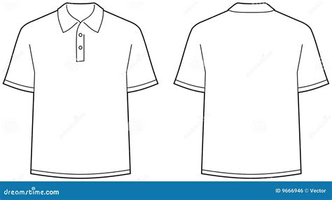 Vue D'isolement De Chemise De Polo D'avant Arrière Illustration de Vecteur - Illustration du ...