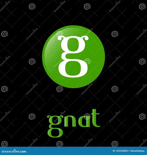 Gnat Logo. Fun Letter G with Insects Antennae. Kids Team Emblem Stock ...