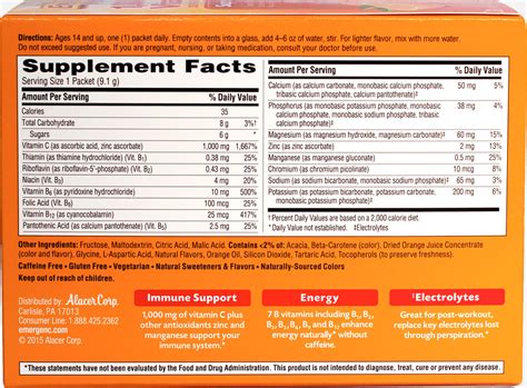 Emergen C Energy Nutrition Facts | Blog Dandk