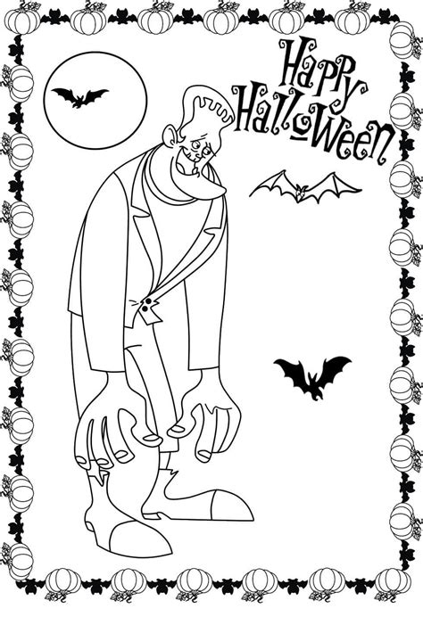 Halloween Frankenstein coloring page - Download, Print or Color Online for Free