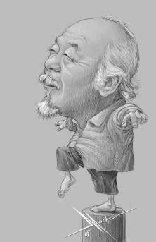 Mr. Miyagi doing a crane kick - The Karate Kid Fan Art (44205769) - Fanpop