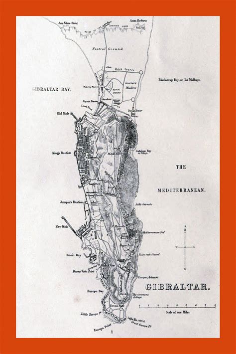 Old map of Gibraltar - 1873 | Maps of Gibraltar | Maps of Europe | GIF ...