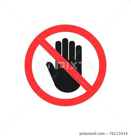 Stop hand icon. Stop sign. Vector illustration,... - Stock Illustration ...