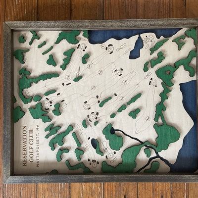 Custom Golf Course Map Engraved Golf Map Custom Golf Picture Wooden ...