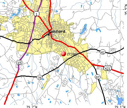 Sanford Nc Zip Code Map - Time Zones Map