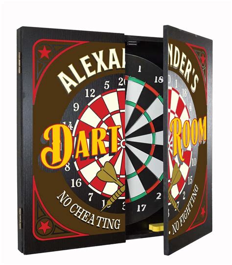 Dart Board Cabinet Game Room King and Queen Striker 36' Dart Board ...