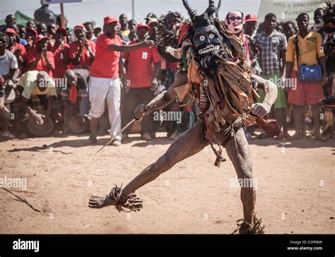 Maputo. 12th June, 2014. Photo taken on June 12, 2014 shows Nyau dancer perform in the ...