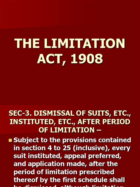 The Limitation Act, 1908 | Lawsuit | Judgment (Law)