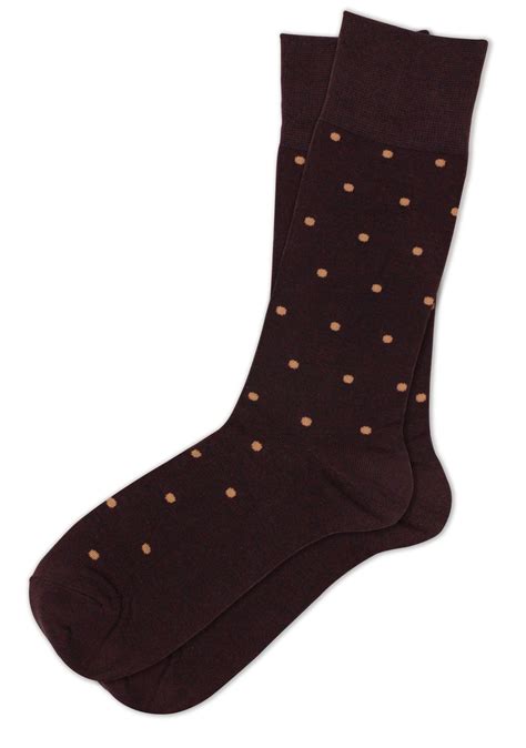 Brown Mens Dress Socks | Brown Cotton Bamboo Dress Socks with Tan Polka Dots | Bows-N-Ties.com