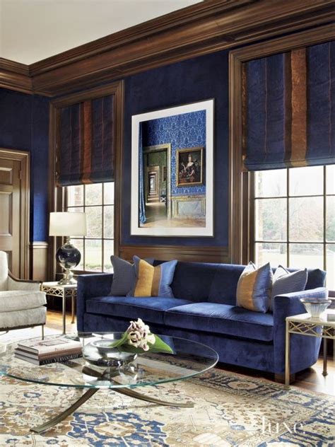 navy blue and brown living room - inflightshutdown