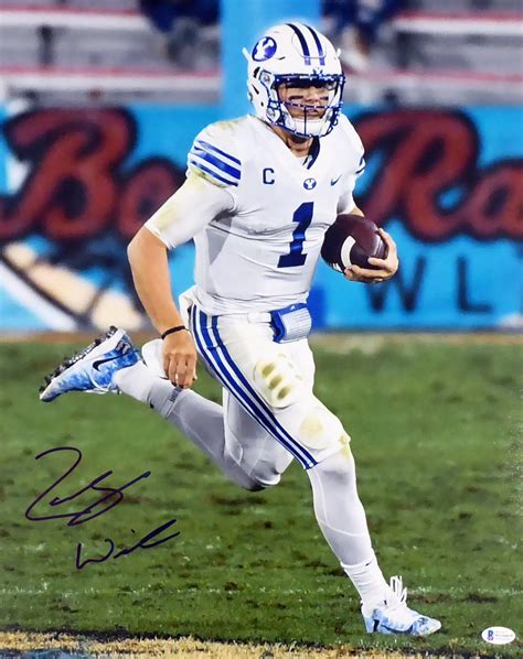 Zack Wilson Autographed Signed 16x20 Photo BYU Cougars Beckett BAS