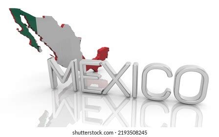 Mexico Country Name Map Flag Bandera Stock Illustration 2193508245 | Shutterstock