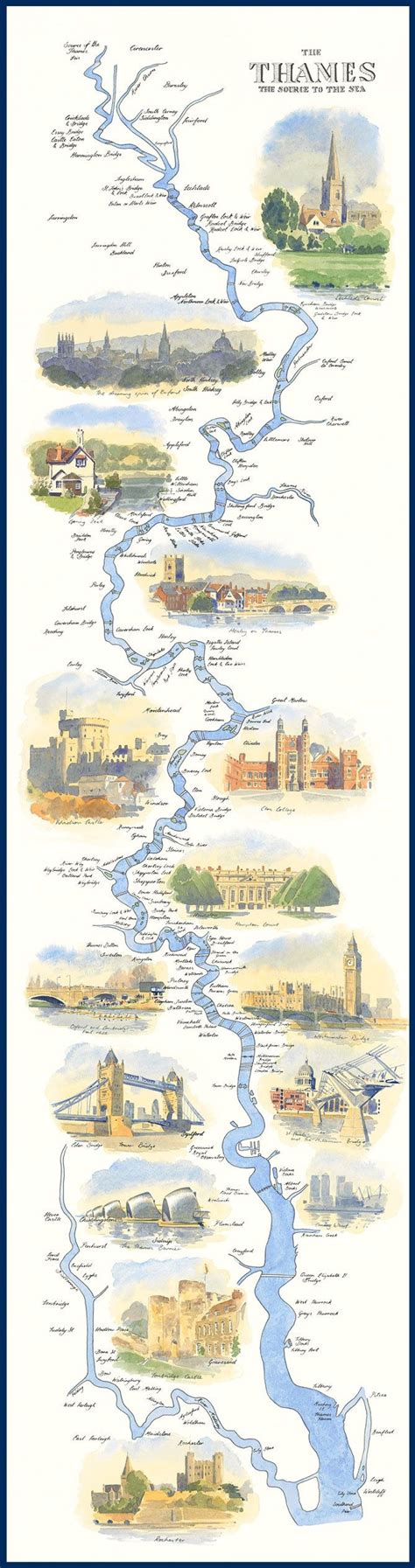 Thames path, Illustrated map, Map